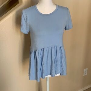 Gaze baby blue peplum top